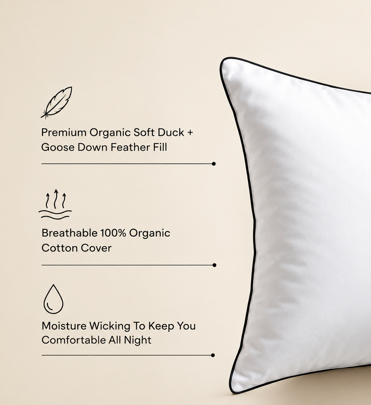 Premium Organic Goose Down Pillow